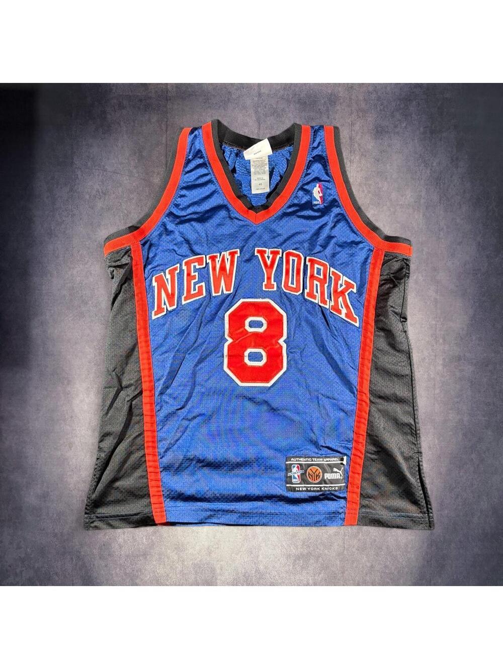 Vintage Puma New York Knicks Latrell Sprewell 8 NBA Jersey